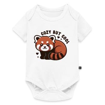 Câlin Panda Rouge MIGNON MAIS COOL - Body à manches courtes Premium Bébé - blanc - Devant