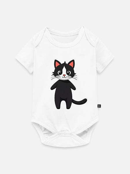 Schwarze Katze - Baby Premium Kurzarmbody - Weiß
