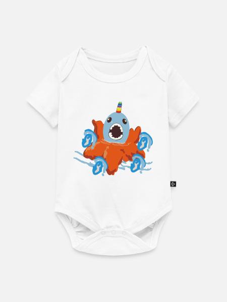 Einhorn Fisch - Baby Premium Kurzarmbody - Weiß