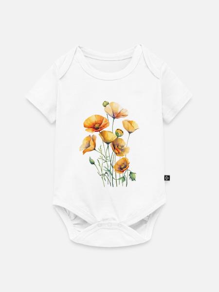 Mohn - Baby Premium Kurzarmbody - Weiß