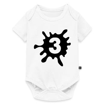 3 Klecks - Baby Premium Kurzarmbody - Weiß - Vorne