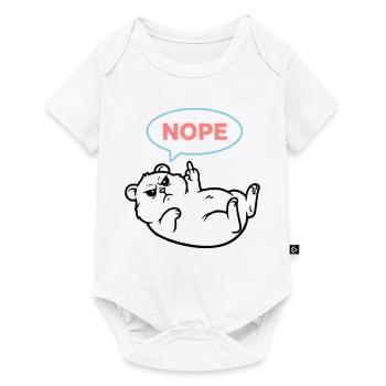 Hamster Nope Comic Sprechblase - Baby Premium Kurzarmbody - Weiß - Vorne