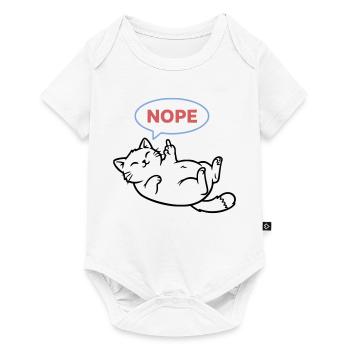 Laughing Cat Nope Middle Finger - Baby Premium short-sleeve bodysuit - white - Front
