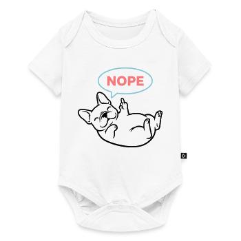 Frenchie Dog Nope Comic Colorful - Baby Premium short-sleeve bodysuit - white - Front