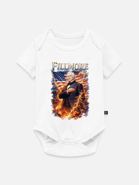 Historischer Staatsmann im Flammenwirbel - Baby Premium Kurzarmbody - Weiß
