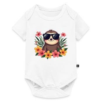 Faultier - Baby Premium Kurzarmbody - Weiß - Vorne