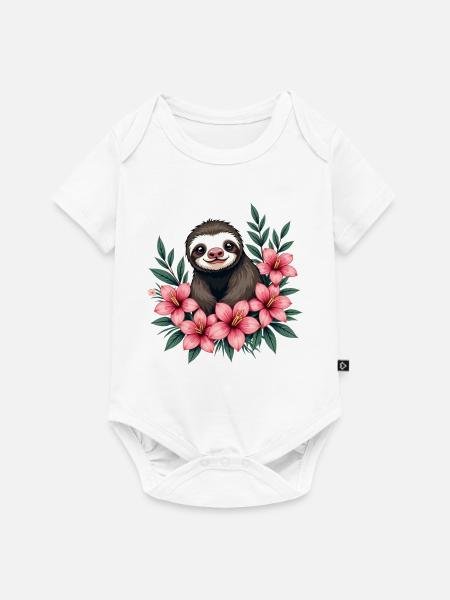 Faultier - Baby Premium Kurzarmbody - Weiß