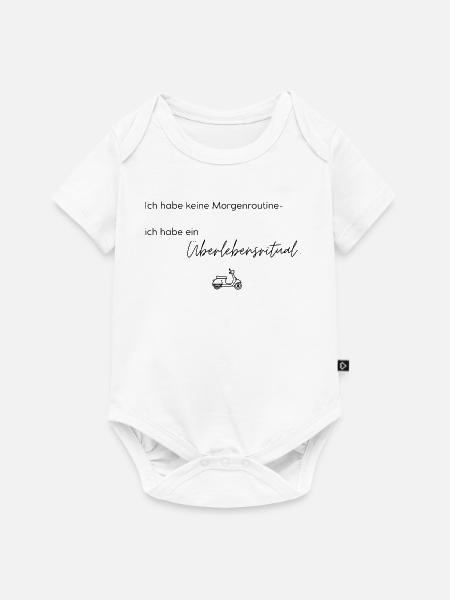 LIEBEVOLL Morgenroutine Roller - Baby Premium Kurzarmbody - Weiß