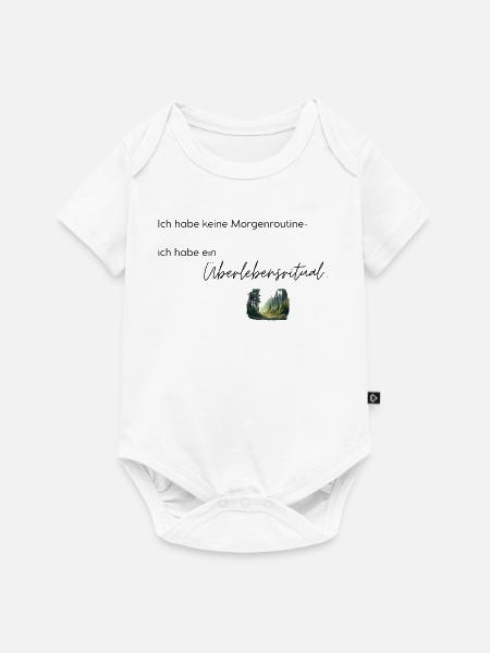 LIEBEVOLL Morgenroutine Wald - Baby Premium Kurzarmbody - Weiß