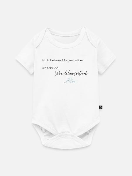 LIEBEVOLL Morgenroutine Meer - Baby Premium Kurzarmbody - Weiß