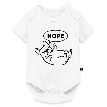 Résumé du Frenchie riant Non - Body à manches courtes Premium Bébé - blanc - Devant