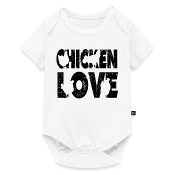 Fans de poulet - Coq - Coq - Poulet fleur - Bio - Body à manches courtes Premium Bébé - blanc - Devant