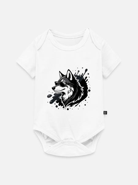 Husky Rocker Dark Glasses - Baby Premium Kurzarmbody - Weiß