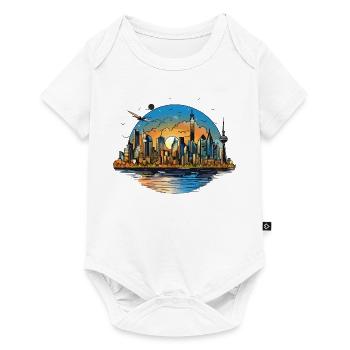 Sunset Skyline Reflection - Baby Premium short-sleeve bodysuit - white - Front