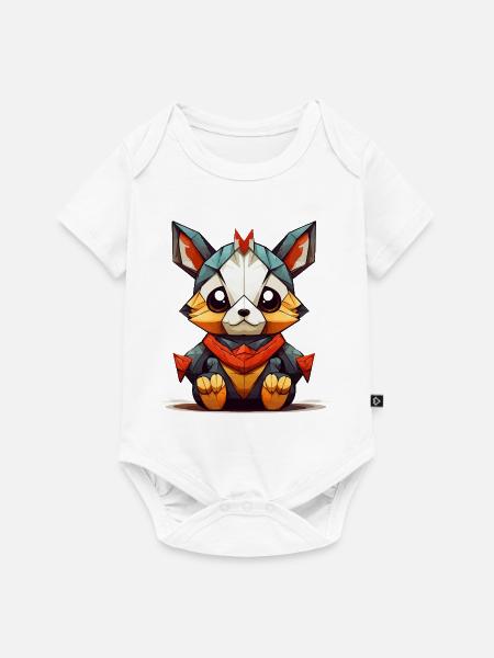 Geometrischer Fuchs Charm - Baby Premium Kurzarmbody - Weiß
