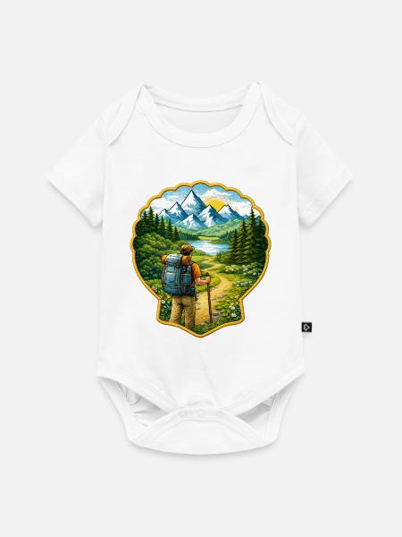 Jakobsweg Patch mit Jakobsmuschel - Baby Premium Kurzarmbody - Weiß