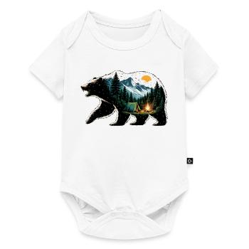 Ursine Adventure: Mountain Camping - Baby Premium short-sleeve bodysuit - white - Front