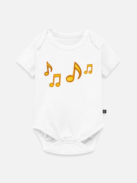 Sonnige Noten Illustration - Baby Premium Kurzarmbody - Weiß