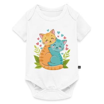cuddling kittens - Baby Premium short-sleeve bodysuit - white - Front