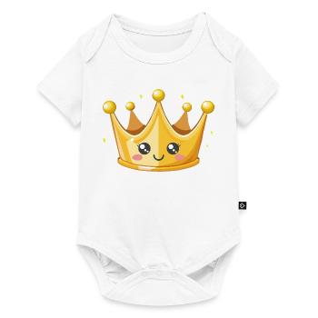 Illustration de la couronne d’or de Kawaii - Body à manches courtes Premium Bébé - blanc - Devant
