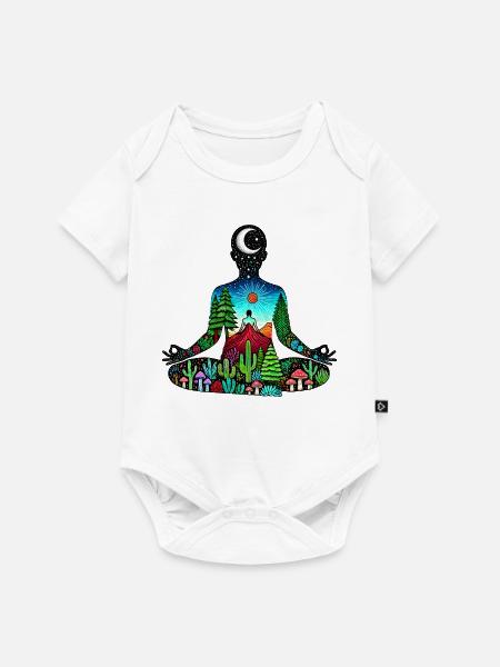 meditation nature - Baby Premium Kurzarmbody - Weiß