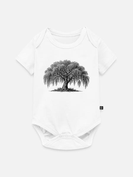Trauerweide - Baby Premium Kurzarmbody - Weiß