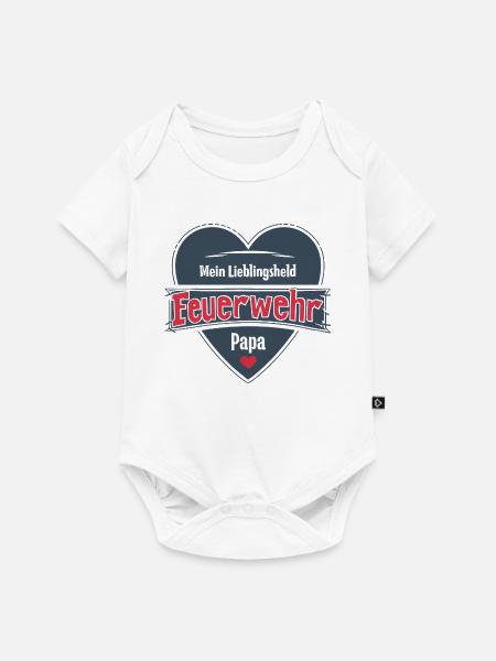 Feuerwehr Papa Mein Lieblingsheld Geschenk - Baby Premium Kurzarmbody - Weiß
