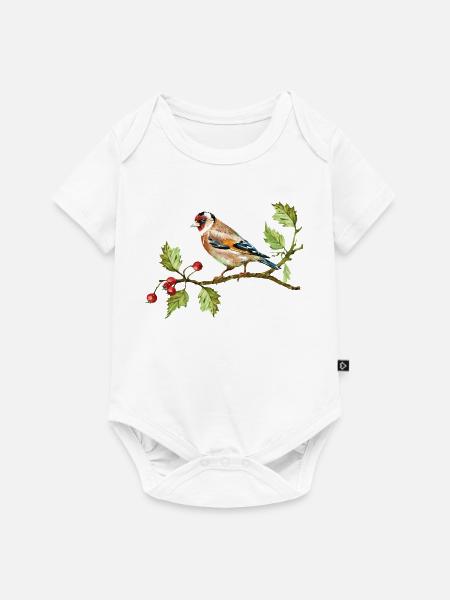 Bunter Vogel - Baby Premium Kurzarmbody - Weiß