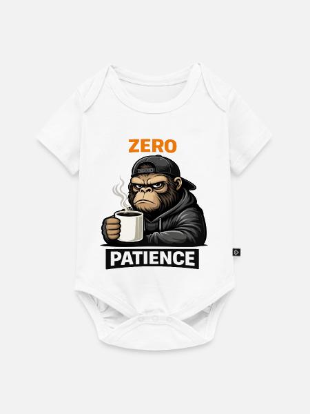 Zero Patience Monkey Streetwear - Baby Premium Kurzarmbody - Weiß