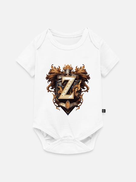 Z Buchstabe Name Krone - Baby Premium Kurzarmbody - Weiß