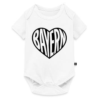Bavaria Heart Typography - Baby Premium short-sleeve bodysuit - white - Front