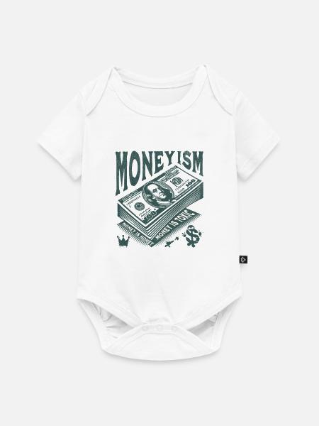 Money Is King Stack Artwork - Baby Premium Kurzarmbody - Weiß