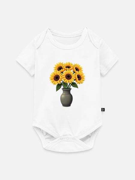 Sonnenblumen - Baby Premium Kurzarmbody - Weiß