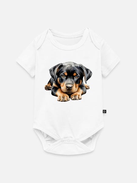 Rottweiler Puppy - Baby Premium Kurzarmbody - Weiß