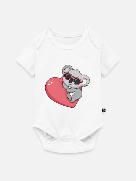 Koala-Herz-Gläser Kawaii - Baby Premium Kurzarmbody - Weiß