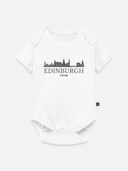 Edinburgh Schottland, Edinburgh Skyline - Baby Premium Kurzarmbody - Weiß