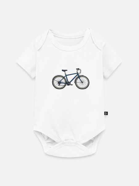 Blaues Citybike Silhouette - Baby Premium Kurzarmbody - Weiß