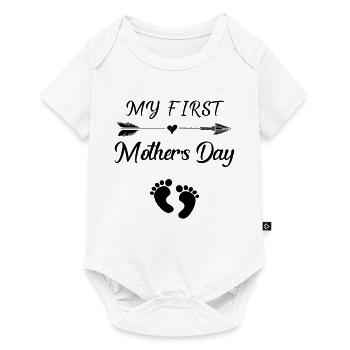 Mein erstes Muttertags-T-Shirt für eine schwangere Mutter - Baby Premium Kurzarmbody - Weiß - Vorne