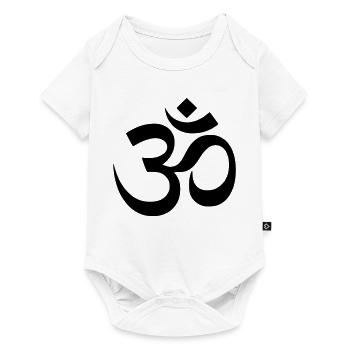 Silhouette du mantra du symbole Om - Body à manches courtes Premium Bébé - blanc - Devant