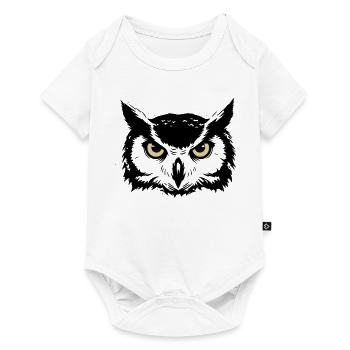 Tête de hibou mystique Nature - Body à manches courtes Premium Bébé - blanc - Devant
