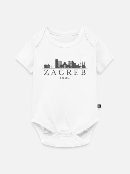 Zagreb, Serbien, Zagrebs Skyline - Baby Premium Kurzarmbody - Weiß