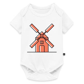 Icône du moulin à vent - Body à manches courtes Premium Bébé - blanc - Devant