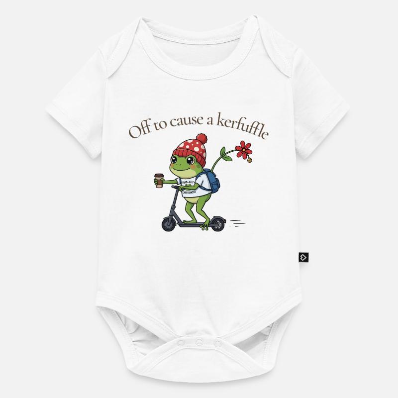 Frosch auf Roller: Kerfuffle - Baby Premium Kurzarmbody - Weiß