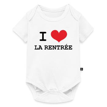 J'aime la Rentrée : Motif Scolaire Sortie de Class - Body à manches courtes Premium Bébé - blanc - Devant