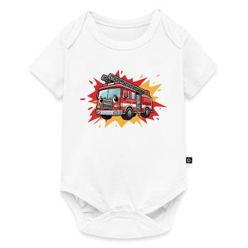 Cartoon Fire Truck - Baby Premium short-sleeve bodysuit - white - Front