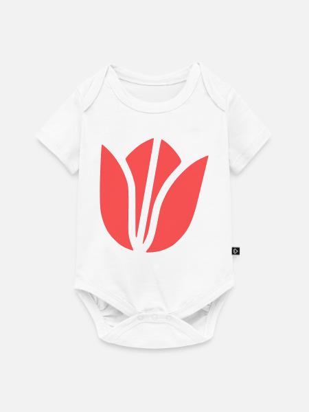 Tulpenblüte Abstrakt Flat - Baby Premium Kurzarmbody - Weiß