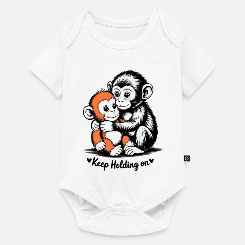 Hugging Monkey Duo - Baby Premium short-sleeve bodysuit - white