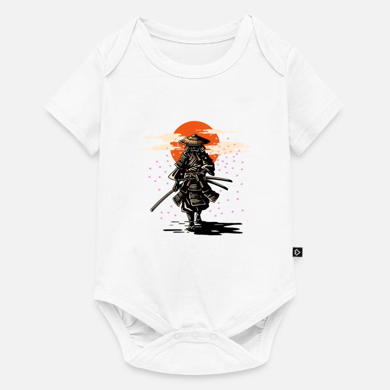 Samouraï Soleil et Sakura - Body à manches courtes Premium Bébé - blanc
