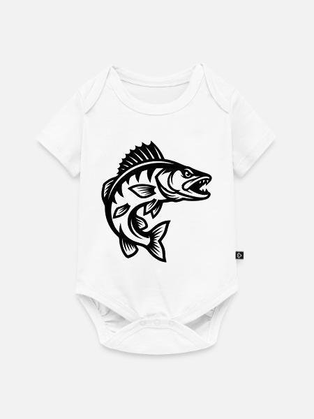 Hecht Fisch - Baby Premium Kurzarmbody - Weiß