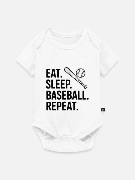 Iss. Schlaf. Baseball. Wiederholen. - Baby Premium Kurzarmbody - Weiß
